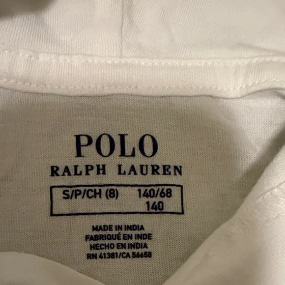 Polo by Ralph Lauren White Hoodie with Pink, Green, and Navy Stripes - Picture 3 of 4